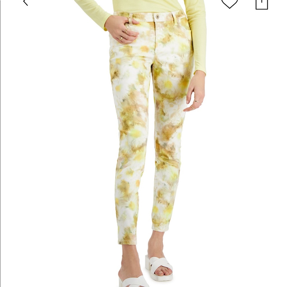 INC for Macys - Mid-Rise Floral Printed Skinny Jeans